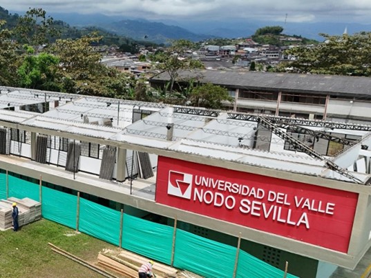 A buen ritmo avanza construcción del nuevo edificio de Univalle en Sevilla A buen ritmo avanza construcción del nuevo edificio de Univalle en Sevilla