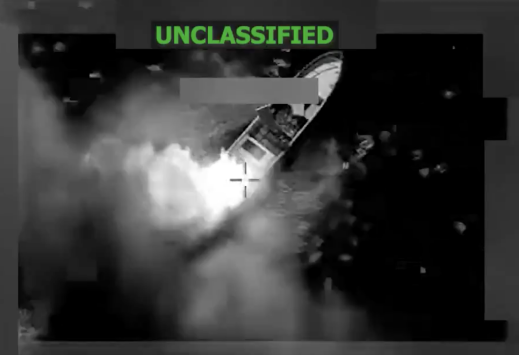 Lancha interceptada en el Pacífico. Imagen del Comando Sur de las Fuerzas Militares de los Estados Unidos